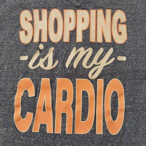 Graphic T-Shirt Womens Medium Shopping Is My Cardio Short Sleeve Tee - Picture 1 of 4